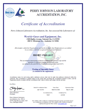 ISO-IEC 17025-2017 Certificate of Accreditation - L23-230 - Testing